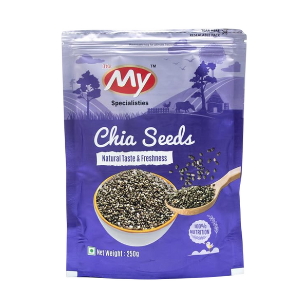 Chia Seeds 250gm Roasted & Salted Chia Seed for Eating | Seeds for Weight Management | Protein Snack, Zero Cholesterol, High Protein, No Gluten, Dietary Fiber | Healthy Snacks
