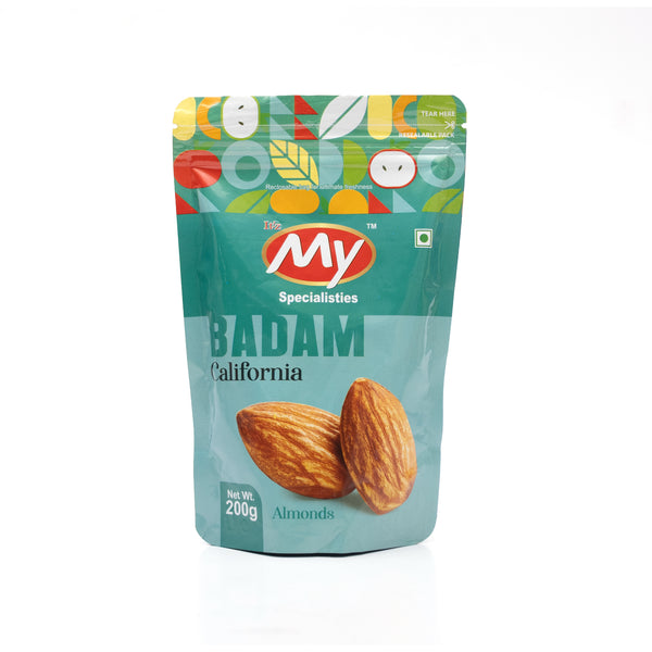 It'-z My Specialisties Natural Premium Raw California Almonds | Badam Giri | High in Fibre | Rich in Vitamin E & Manganese | Dry Fruits | Whole Natural Badaam | Real Nuts & Gluten Free