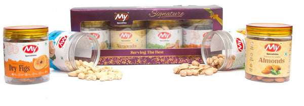 SIGNATURE SERVING THE BEST DRY FRUITS |Gift Hamper| Festive Collection Gift Pack Almonds, Cashews, Pistachios, Figs  (4 x 250 g)